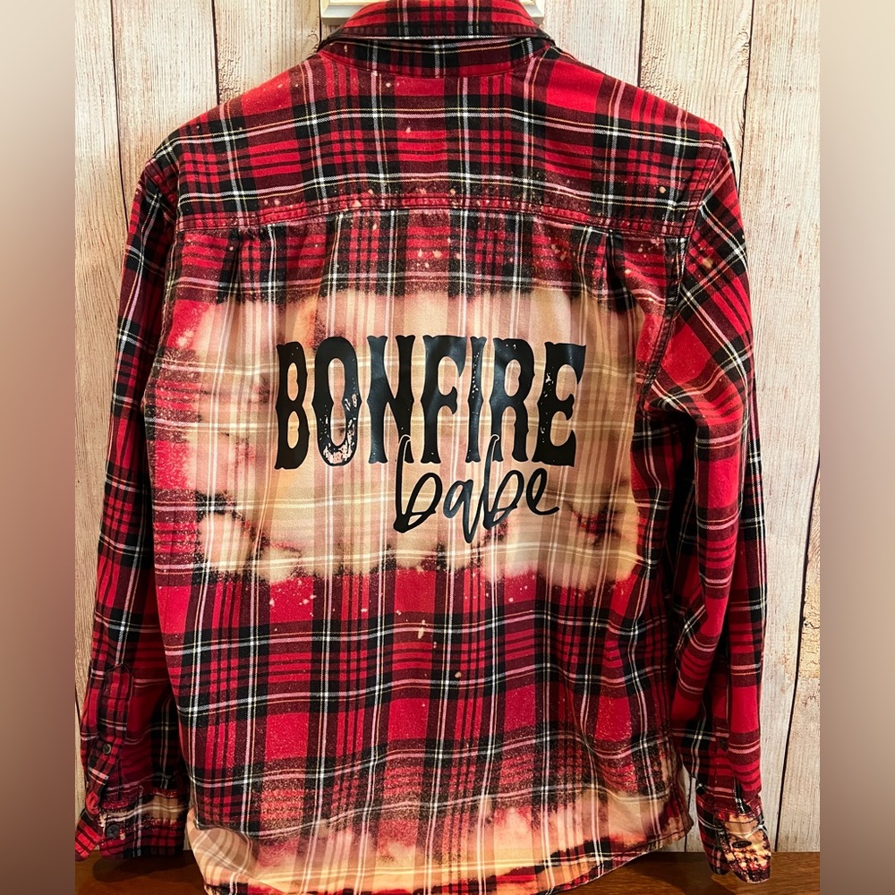 Custom Made Bonfire Babe Fall/Winter Flannel Red … - image 1